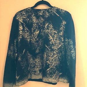 Chicos Black/Gold Sweater Jacket
